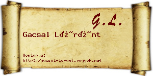 Gacsal Lóránt névjegykártya