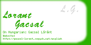 lorant gacsal business card