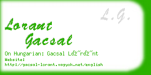 lorant gacsal business card